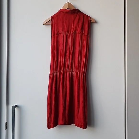 Zara Faux Wrap Tie Flowy Collared Tank Dress - Picture 6 of 6